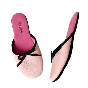 Foot Petals Pink Leather Slipper Flats